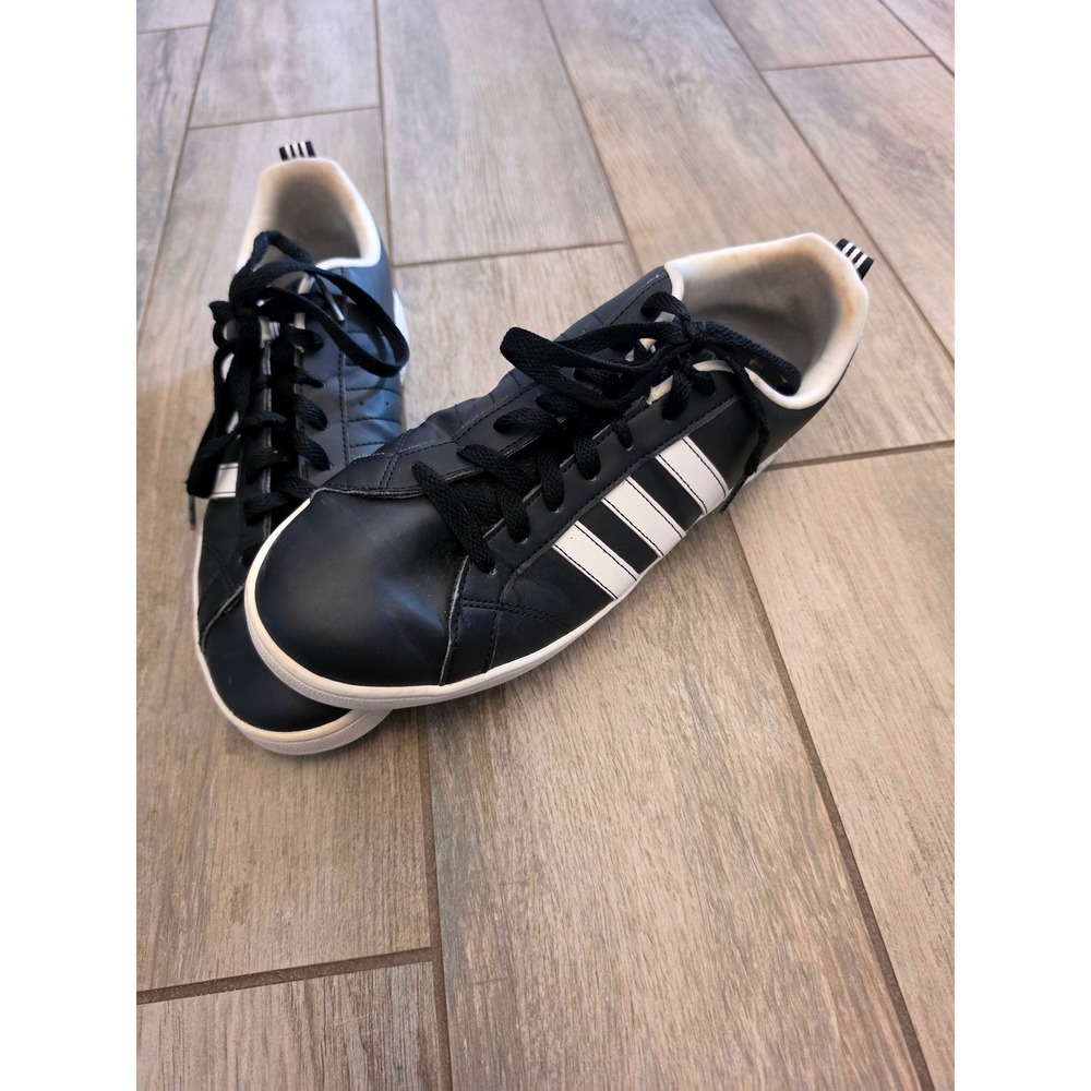 Adidas VS Advantage Mens Black White Low Top Sneakers F99254 Size 9